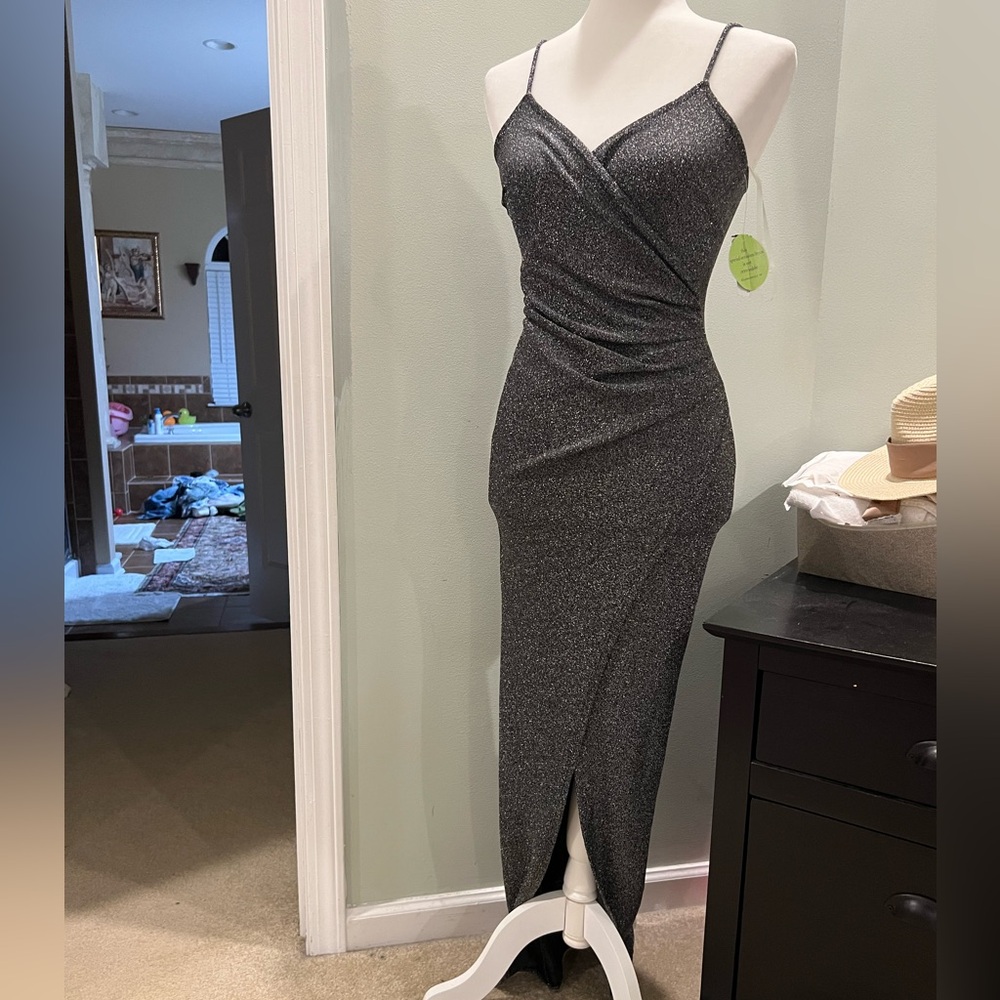 New Black Glitter party Dress. Size S